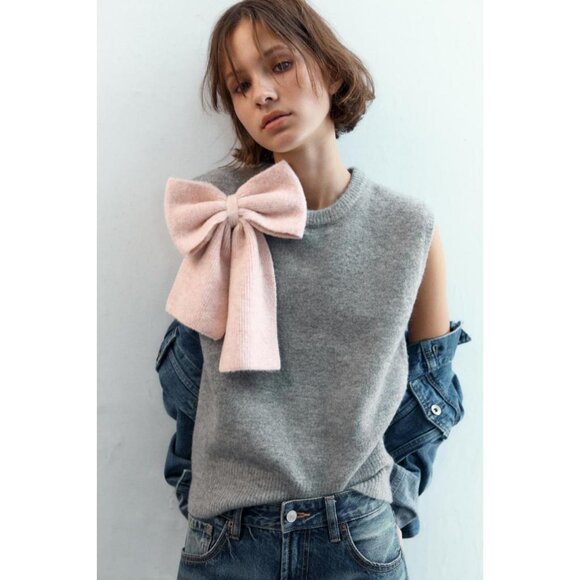 ZARA KNIT TIE VEST TOP - Picture 2 of 5